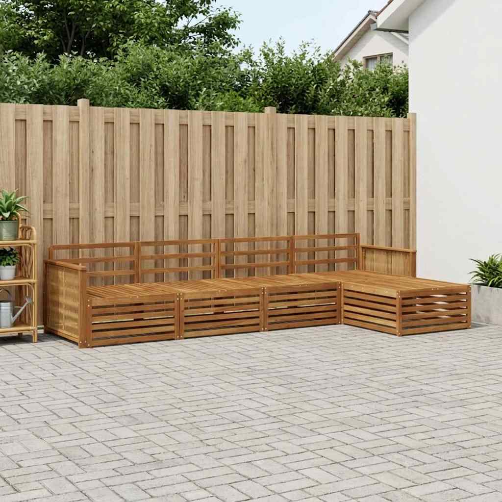 vidaXL Conjunto de sofás de exterior 5 uds. Natural