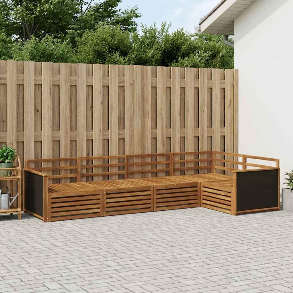 vidaXL Conjunto de sofás de exterior 5 uds. Natural