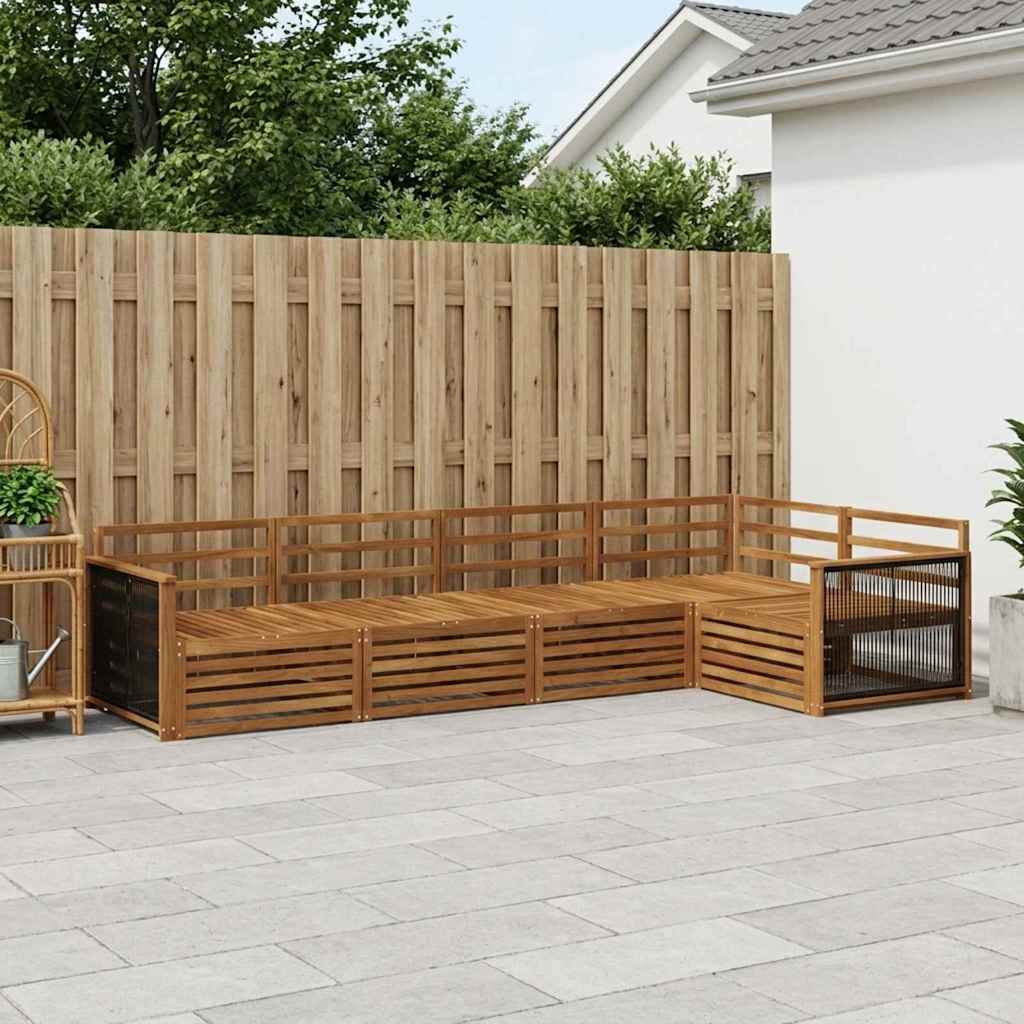 vidaXL Conjunto de sofás de exterior 5 uds. Natural