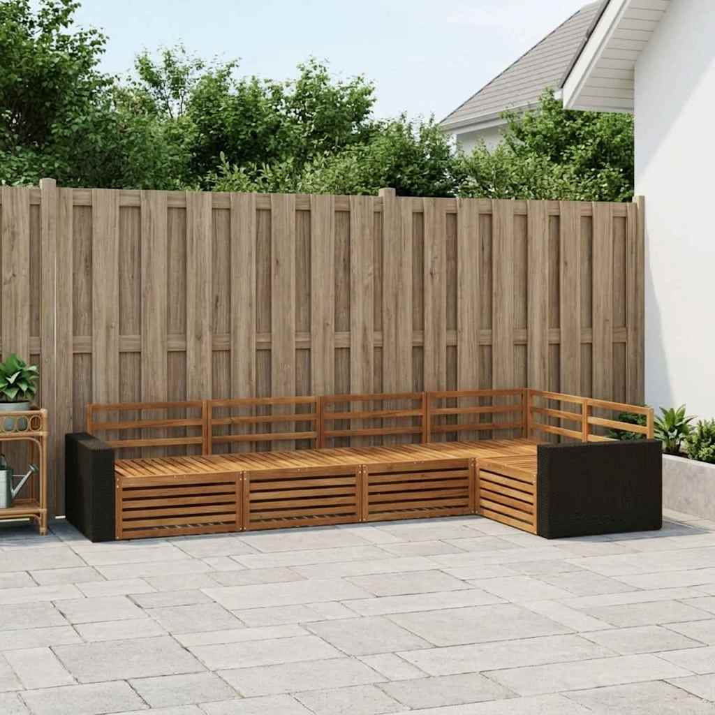 vidaXL Conjunto de sofás de exterior 5 uds. Natural