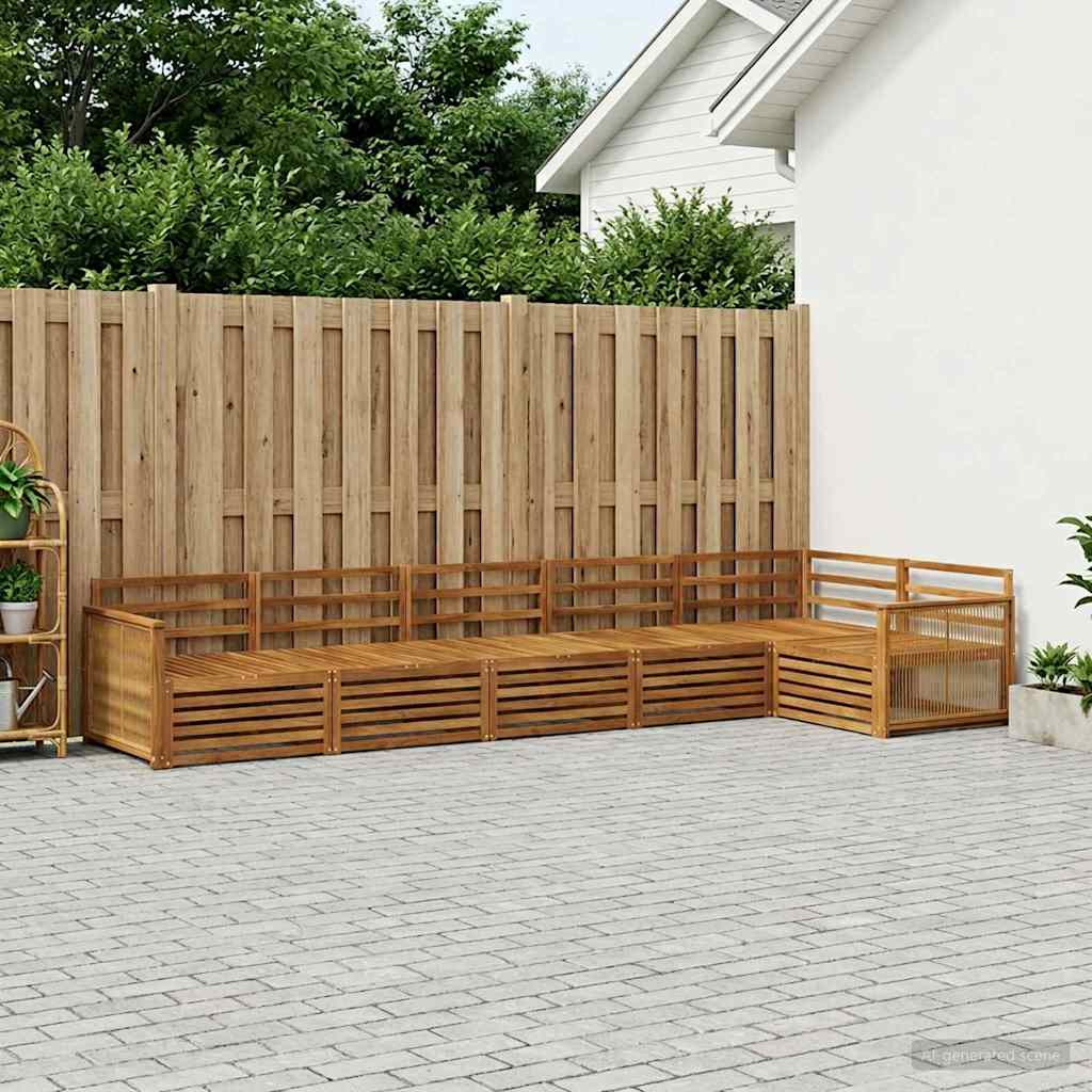 vidaXL Conjunto de sofás de exterior 6 uds. Natural