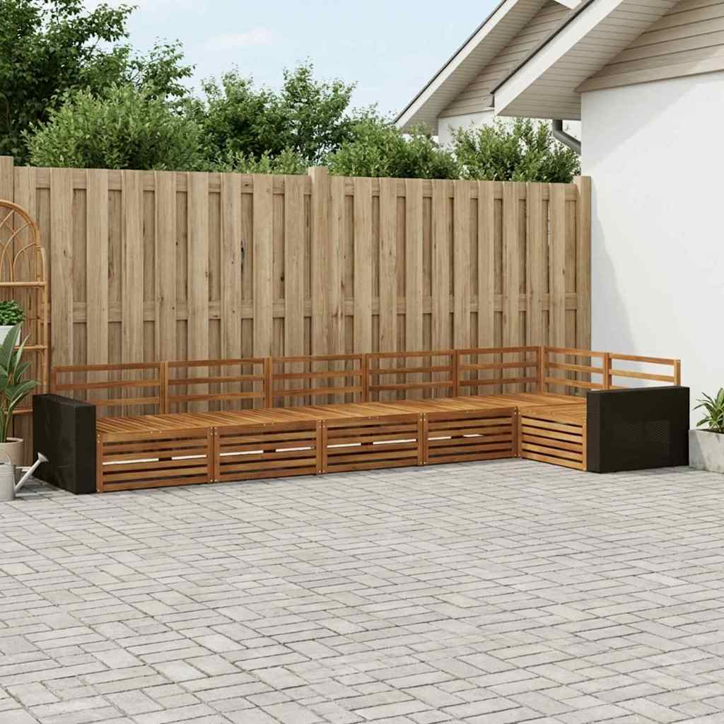 vidaXL Conjunto de sofás de exterior 6 uds. Natural