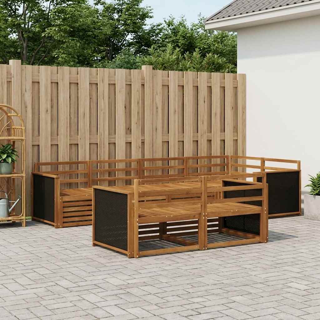 vidaXL Conjunto de sofás de exterior 7 uds. Natural
