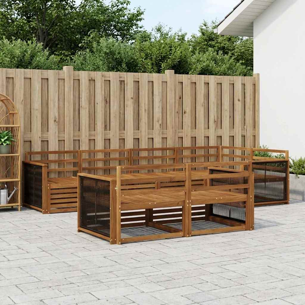 vidaXL Conjunto de sofás de exterior 7 uds. Natural