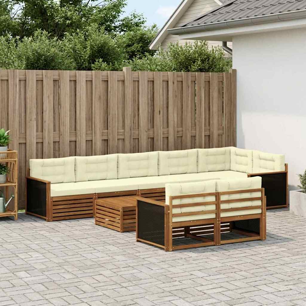 vidaXL Conjunto de sofás de exterior 9 uds.