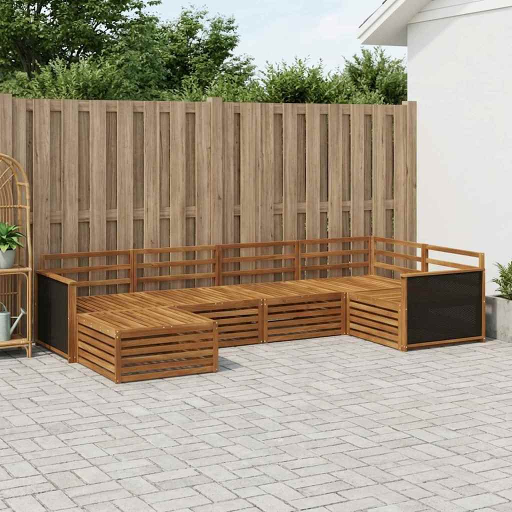 vidaXL Conjunto de sofás de exterior 6 uds. Natural