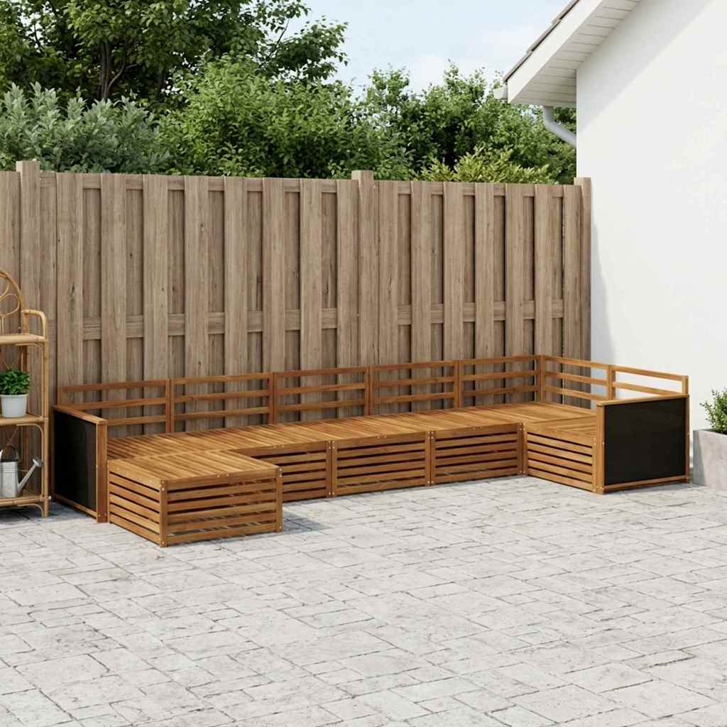 vidaXL Conjunto de sofás de exterior 7 uds. Natural