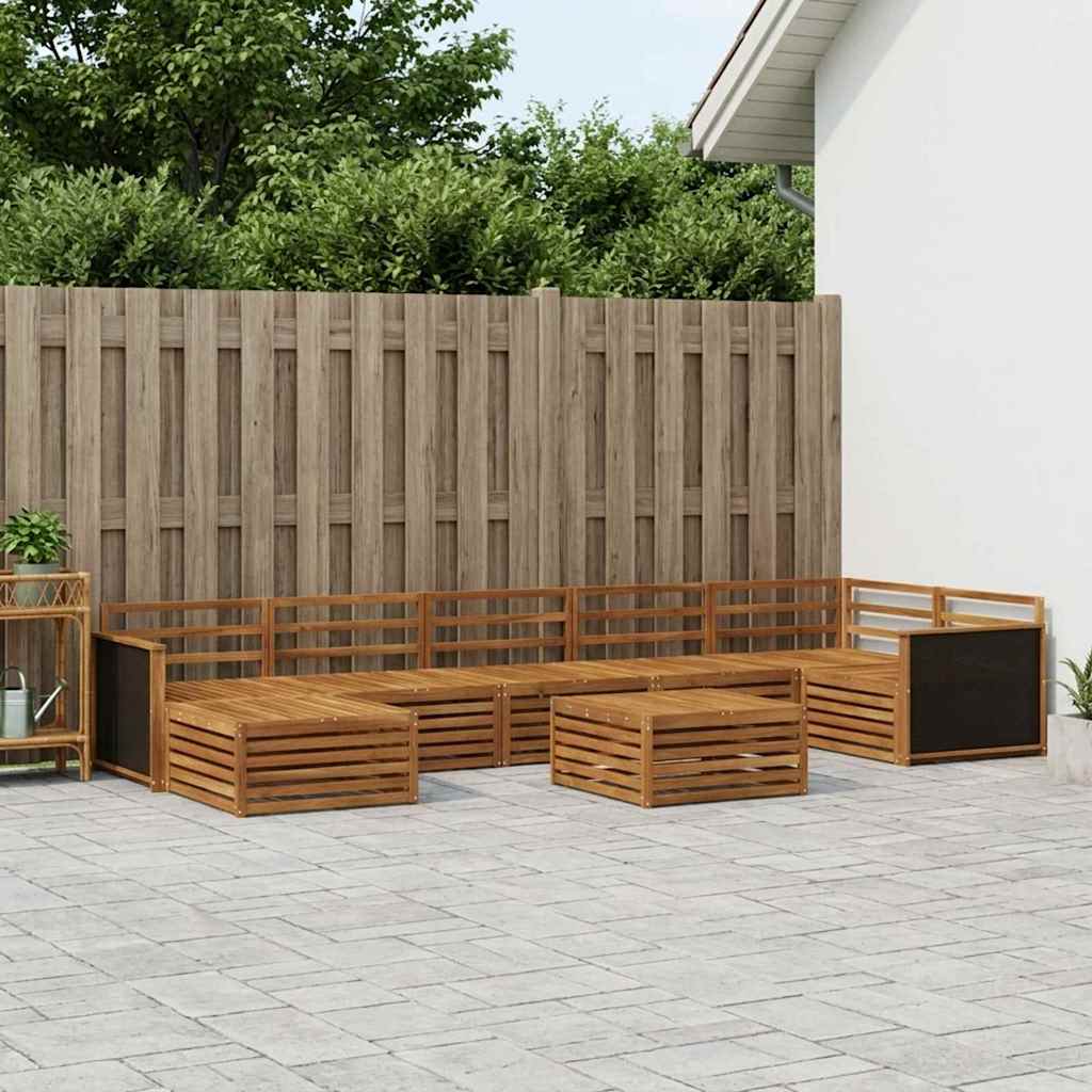 vidaXL Conjunto de sofás de exterior 8 uds. Natural