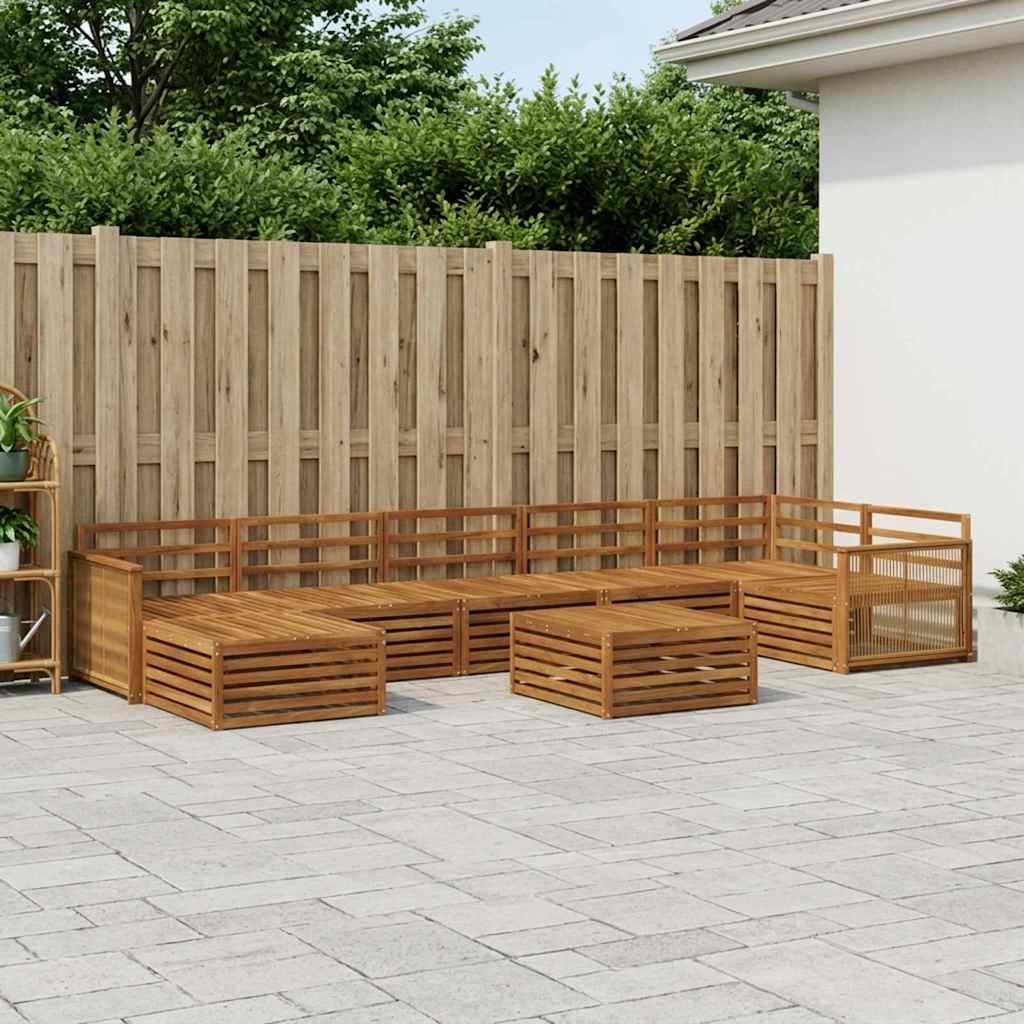 vidaXL Conjunto de sofás de exterior 8 uds. Natural