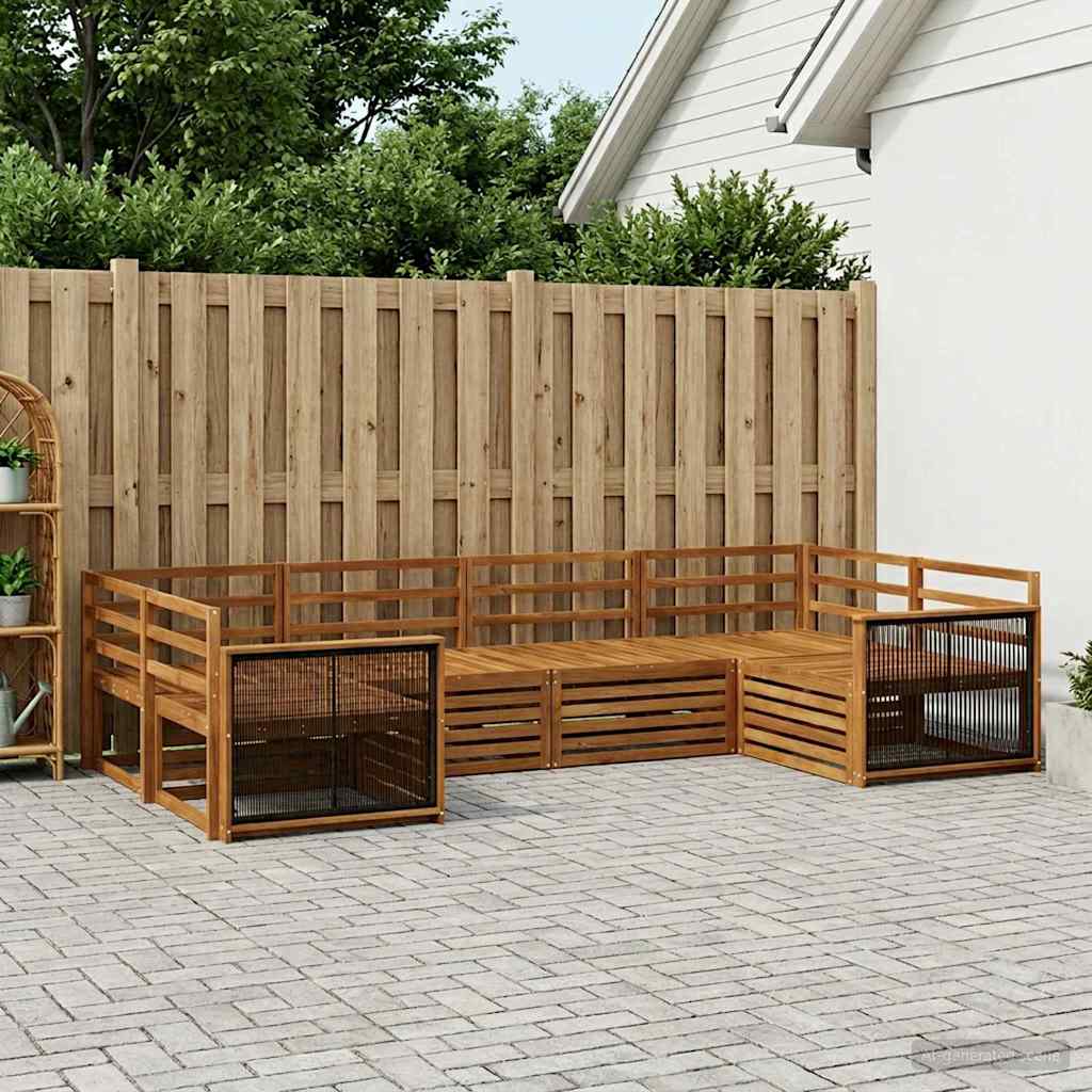 vidaXL Conjunto de sofás de exterior 6 uds. Natural