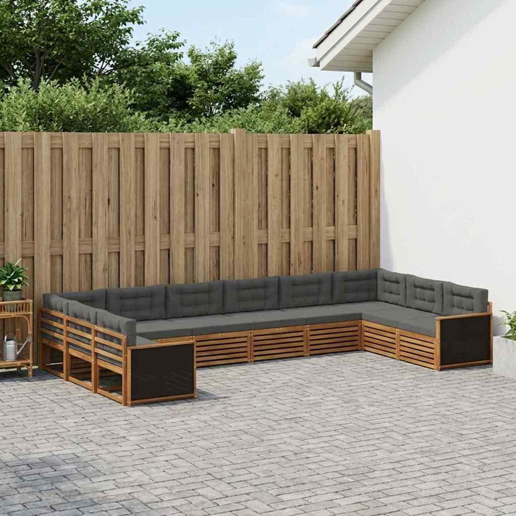 vidaXL Juegos de sofás 10 uds. Madera de Acacia Sólida