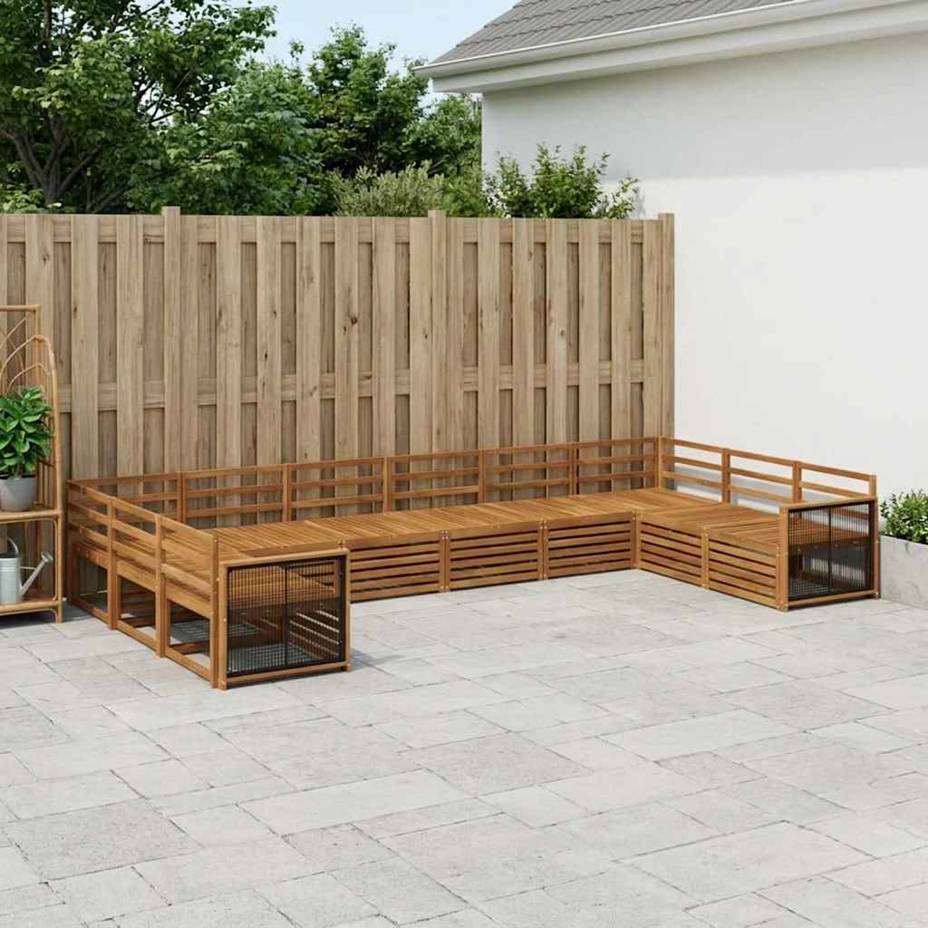vidaXL Juegos de sofás 10 uds. Madera de Acacia Sólida