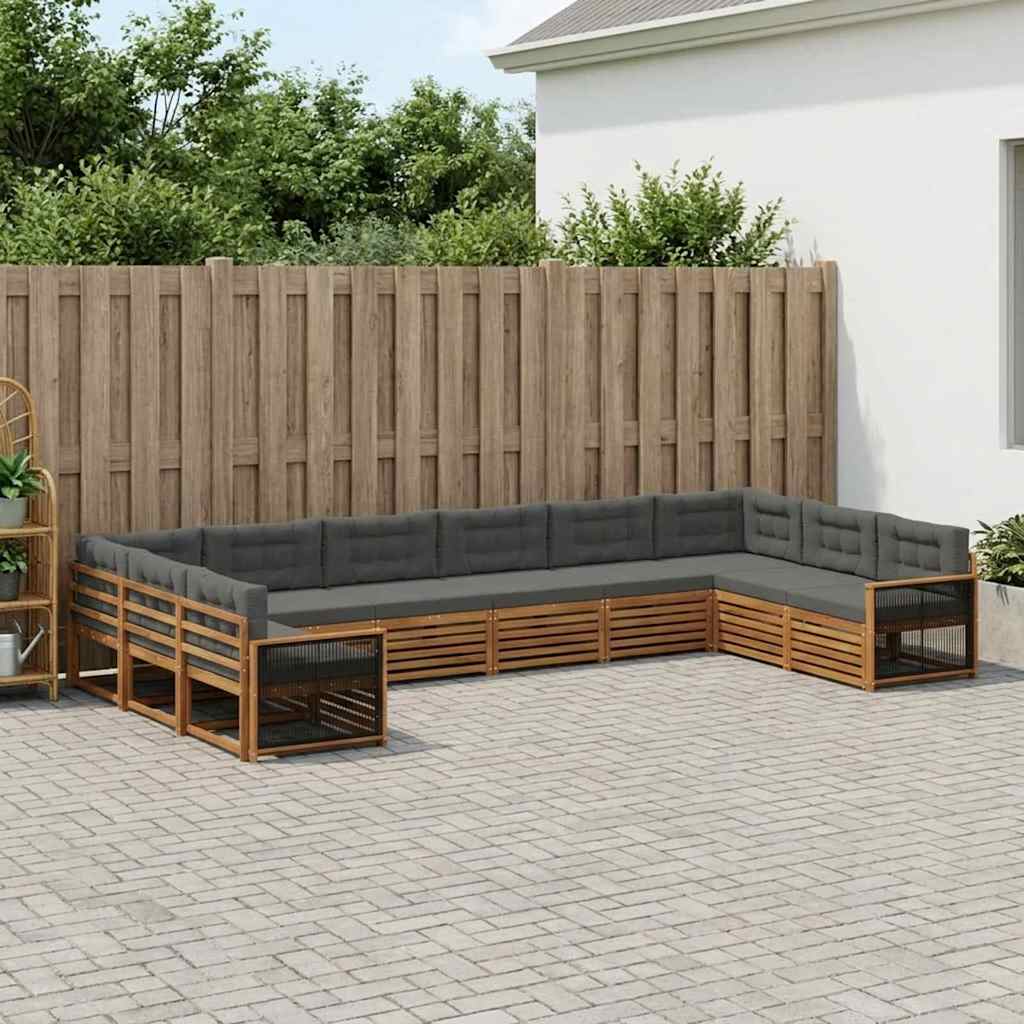 vidaXL Juegos de sofás 10 uds. Madera de Acacia Sólida