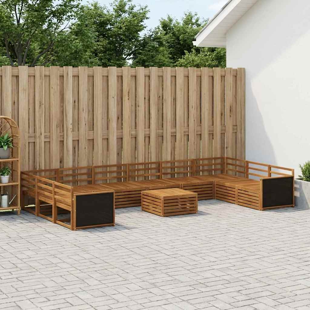 vidaXL Juegos de sofás 11 uds. Madera de Acacia Sólida