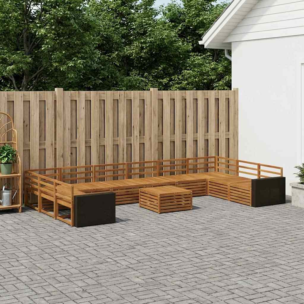 vidaXL Juegos de sofás 11 uds. Madera de Acacia Sólida