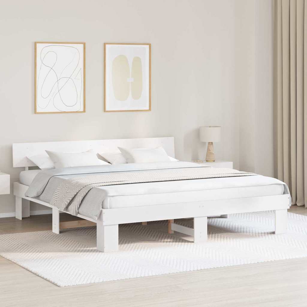 vidaXL Estructura de cama 200 x 200 cm Madera de pino macizo