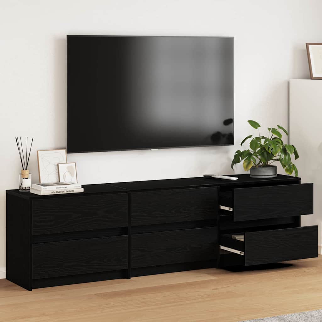 vidaXL Unidades de TV 180 x 34 x 50 cm Roble Negro