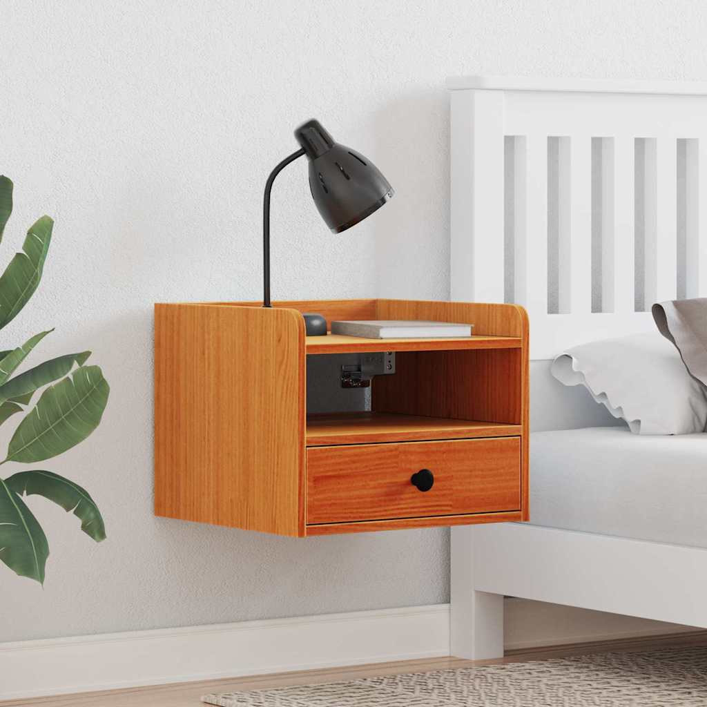 vidaXL Mesita de Noche 2 uds. Marrón cera 38 x 36 x 29,5 cm