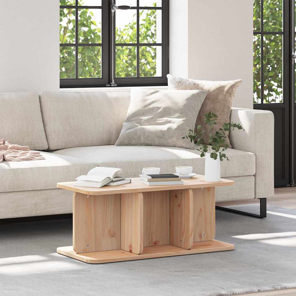 vidaXL Mesa de Café Natural 80 x 39,5 x 33,5 cm Madera maciza de pino