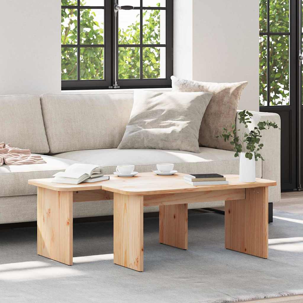 vidaXL Mesa de Café 2 uds. Natural 100 x 69 x 35,5 cm