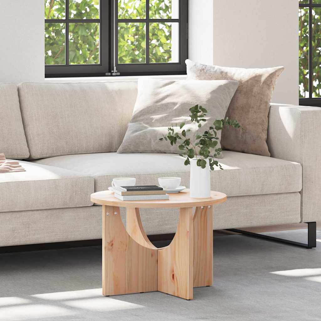 vidaXL Mesa de Café Natural 50 x 50 x 35 cm Madera maciza de pino