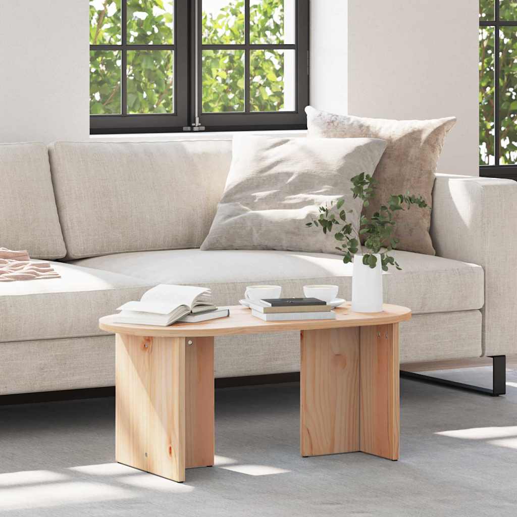 vidaXL Mesa de Café Natural 80 x 39,5 x 35 cm Madera maciza de Pino
