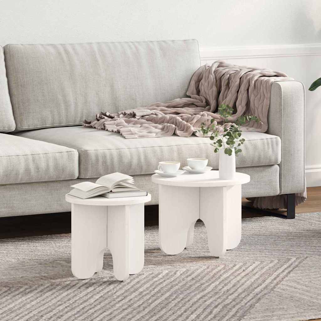 vidaXL Mesa de Café 2 uds. 39.5 x 39.5 x 30 cm Madera maciza de Pino