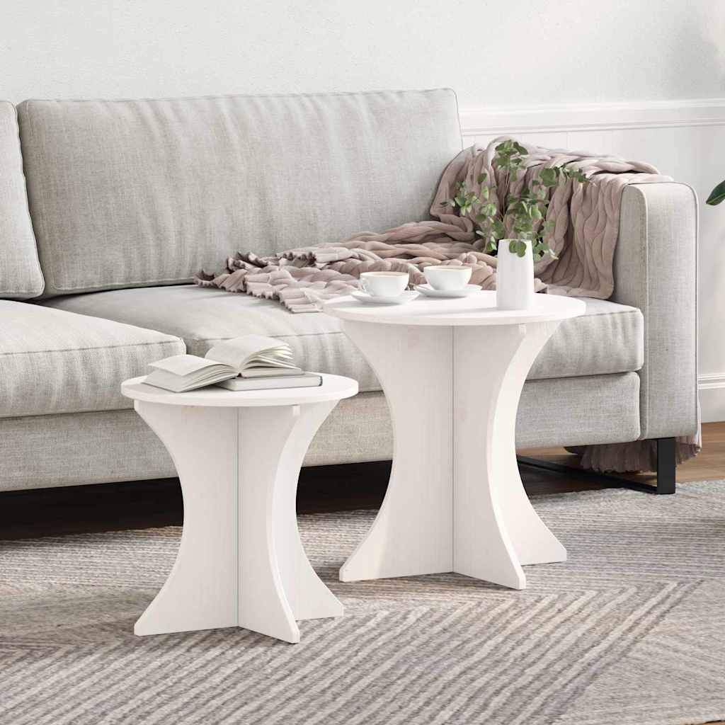 vidaXL Mesa de Café 2 uds. 46 x 46 x 47 cm Madera maciza de pino