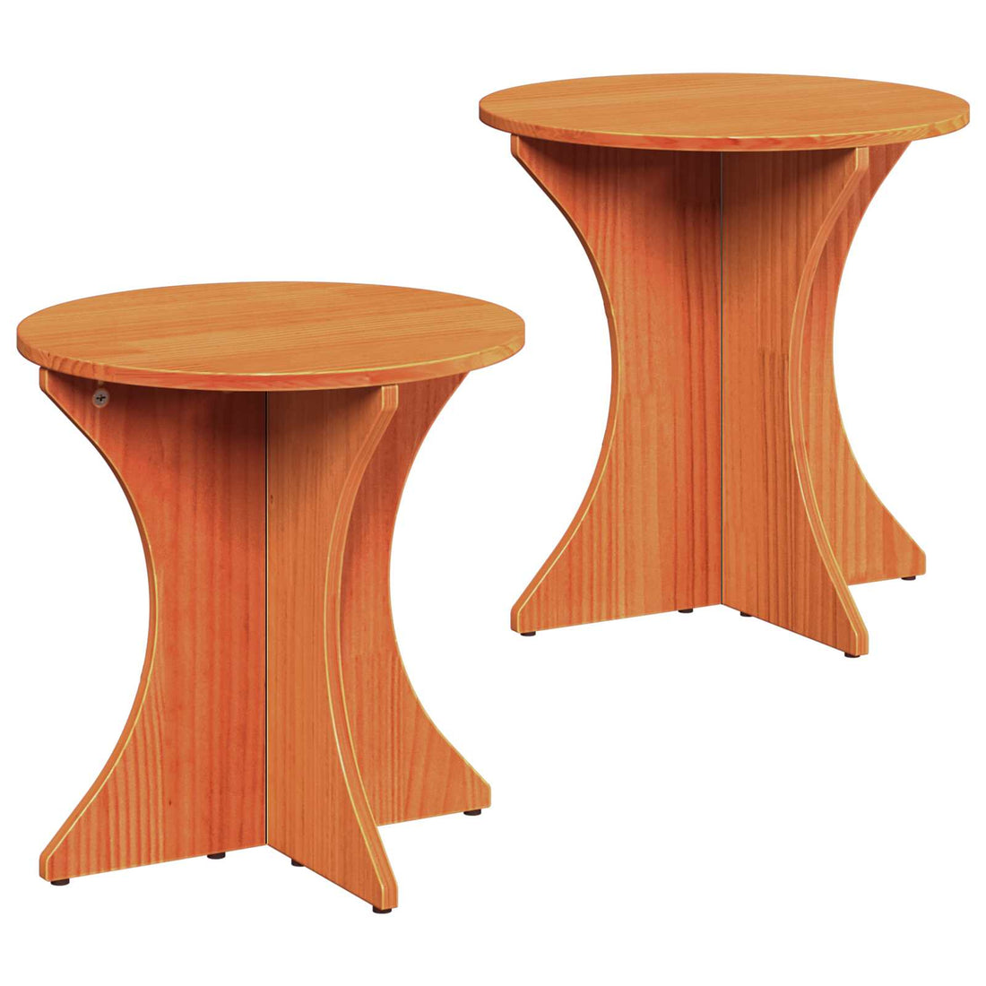 vidaXL Mesa de Café 2 uds. Marrón cera 46 x 46 x 47 cm