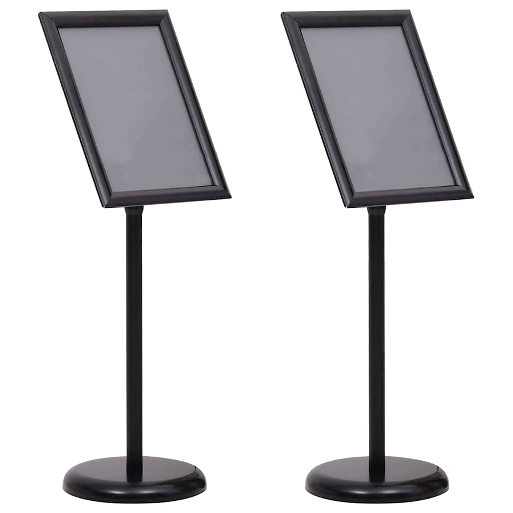 vidaXL Soportes de póster 2 uds. Negro 45 x 32,7 x 108 cm Aluminio