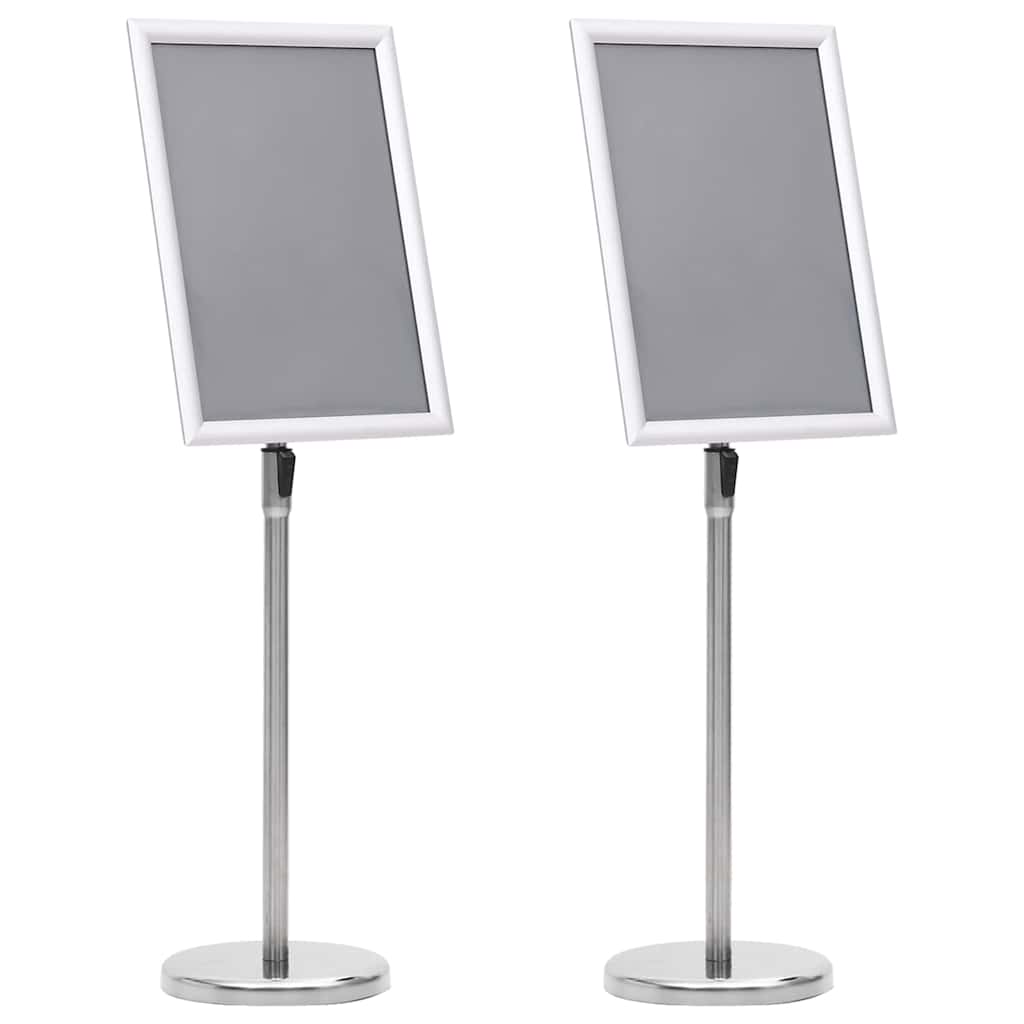 vidaXL Soportes de póster 2 uds. Plateado 45 x 32,7 x 108 cm Aluminio