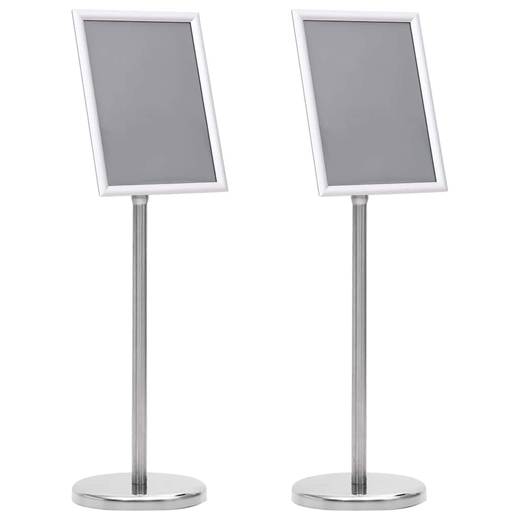 vidaXL Soportes de póster 2 uds. Plateado 32.7 x 24 x 108 cm Aluminio