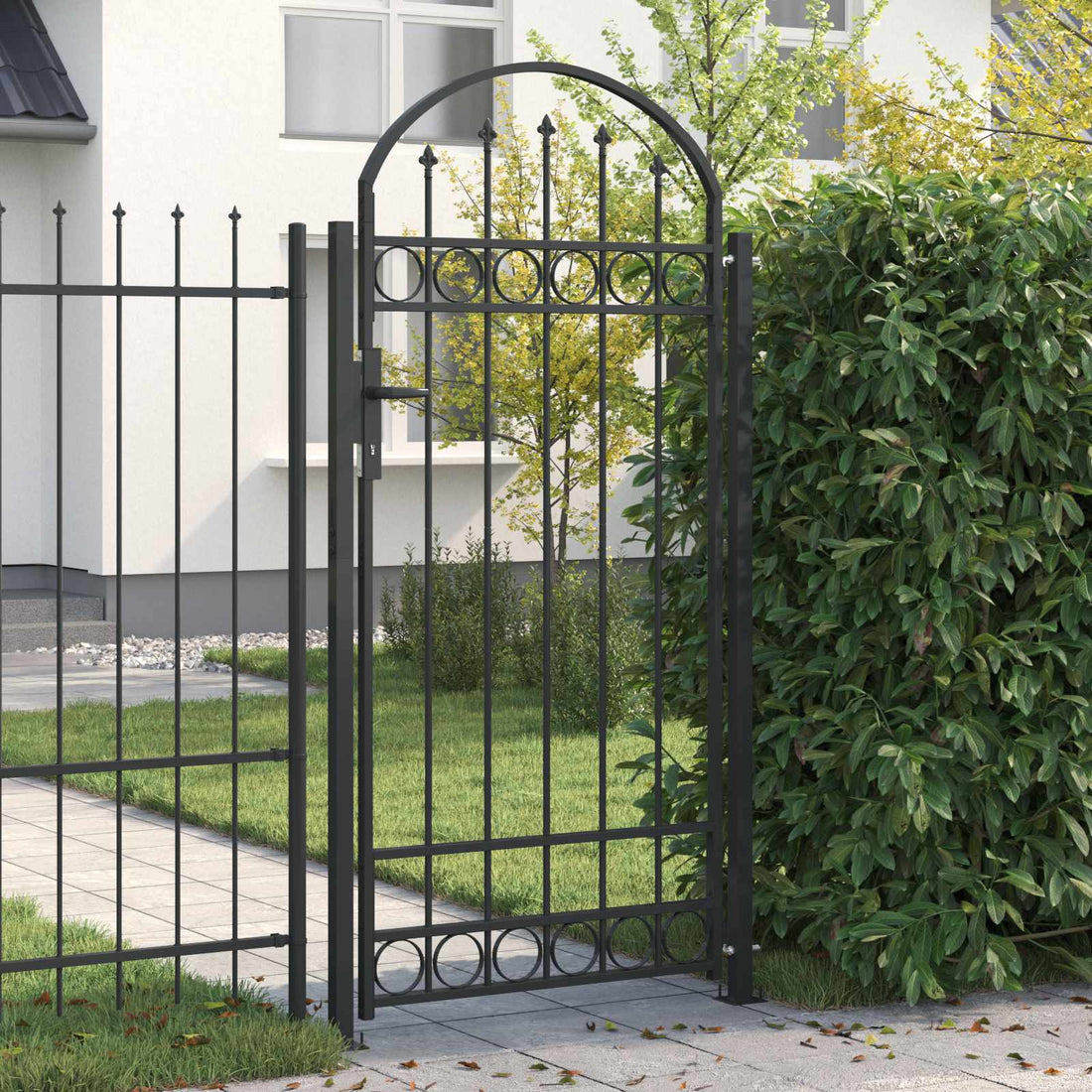 vidaXL Poste de Valla ASSEN 200 x 88 x 14 cm Acero Gris Con cerradura
