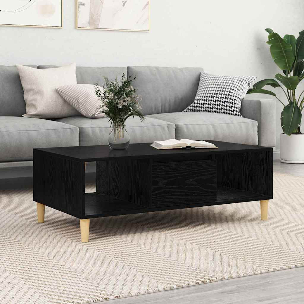vidaXL Mesa de Café Roble Negro 102 x 55 x 35 cm Madera de ingeniería