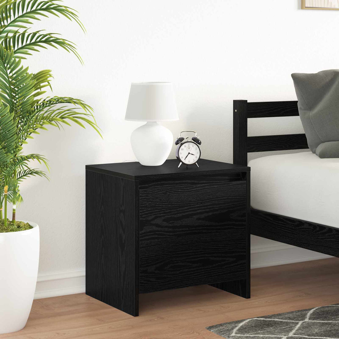 vidaXL Armario de Noche Roble Negro 45 x 34 x 44,5 cm