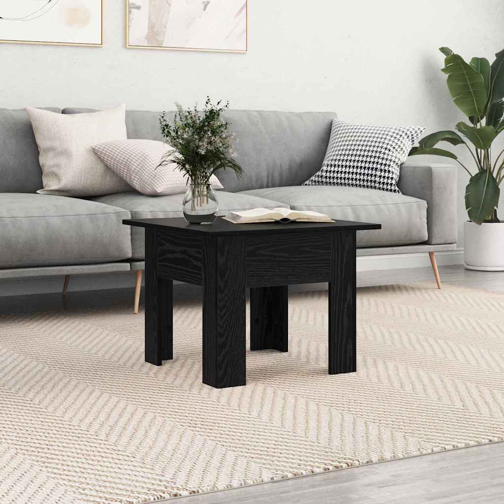 vidaXL Mesa de Café Roble Negro 55 x 55 x 42 cm Madera de ingeniería