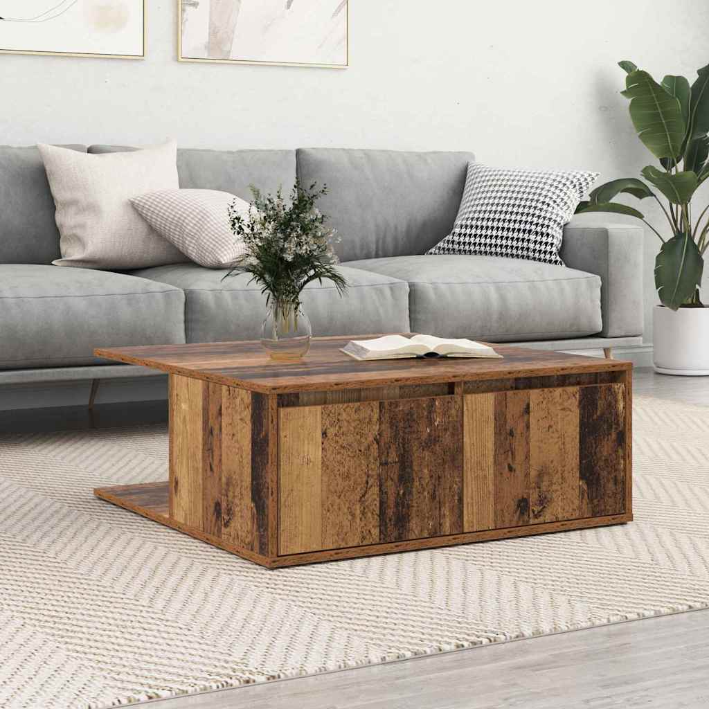 vidaXL Mesa de Café Madera antigua 80 x 80 x 31.5 cm