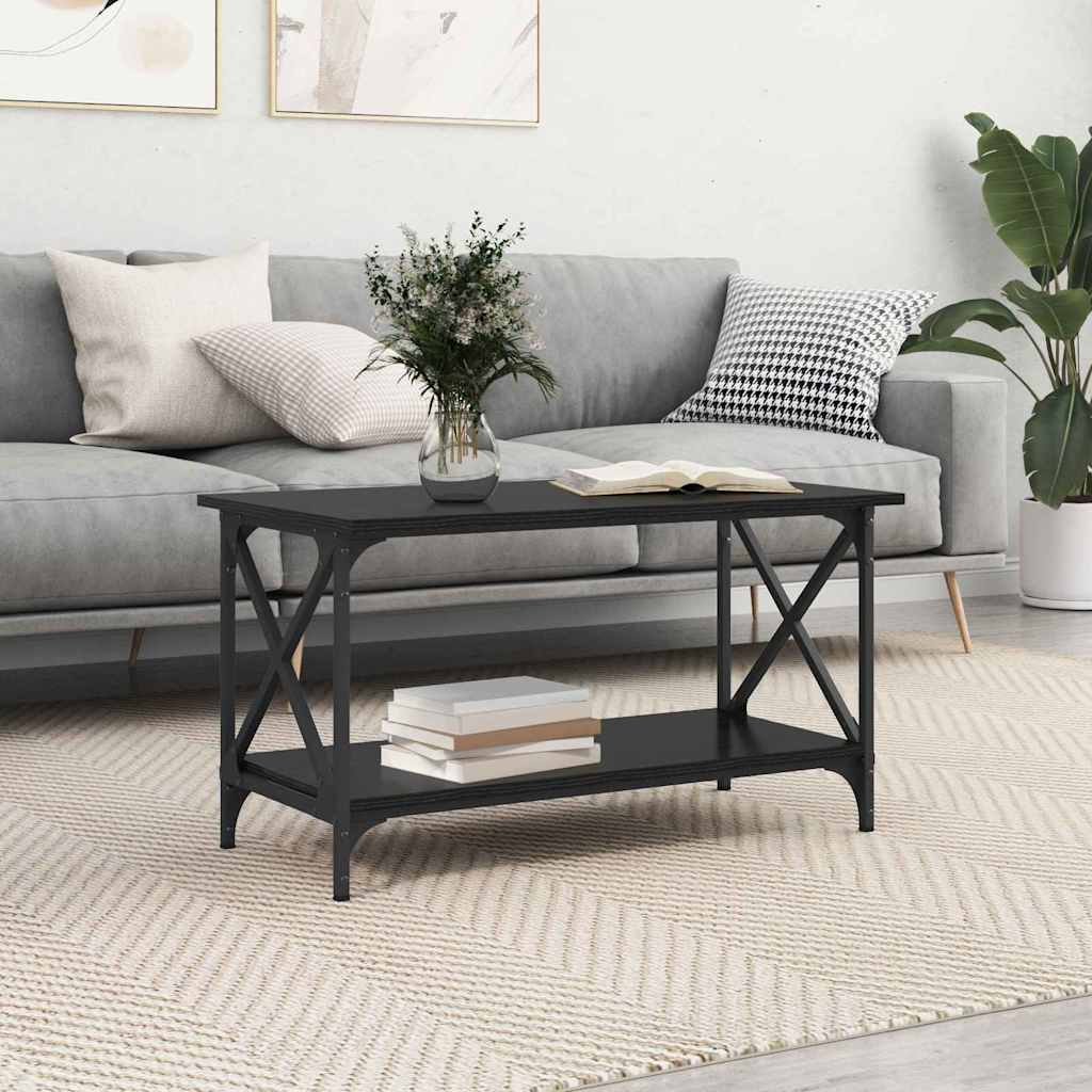 vidaXL Mesa de Café Roble negro 80 x 45 x 45.5 cm Madera de ingeniería