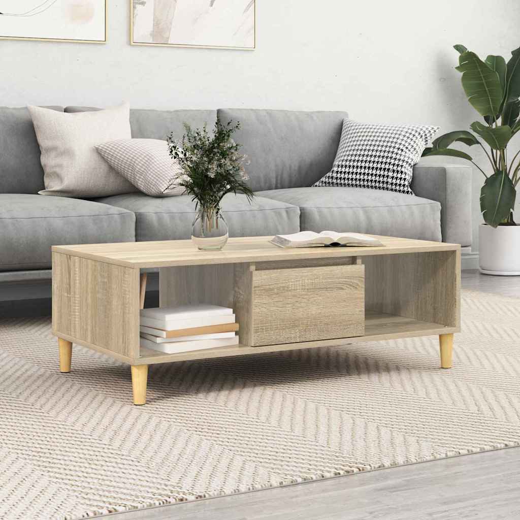 vidaXL Mesa de Café Roble Sonoma 102 x 55 x 35 cm Madera de ingeniería