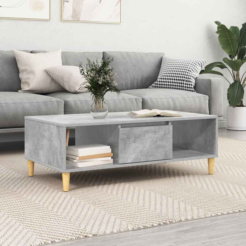 vidaXL Mesa de Café Gris Concreto 102 x 55 x 35 cm