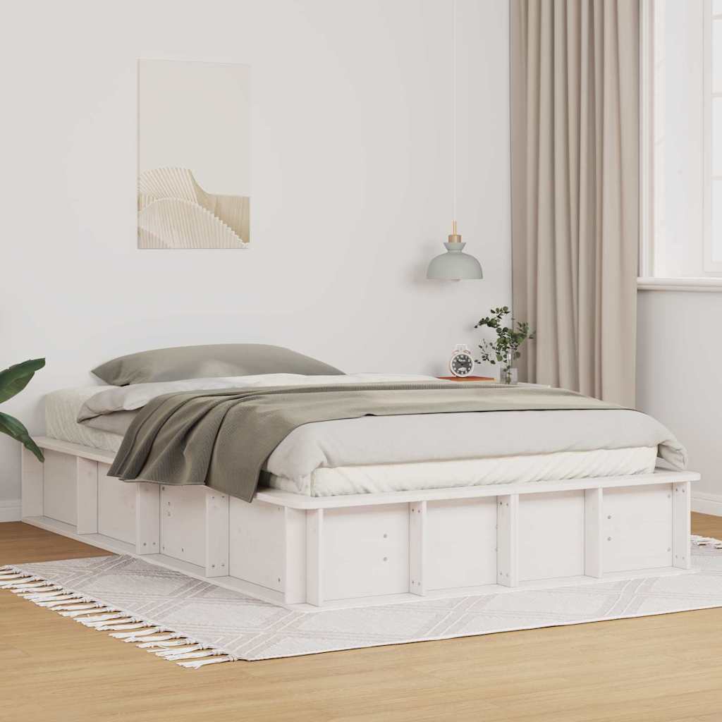 vidaXL Estructura de cama 135 x 190 cm Madera de pino macizo