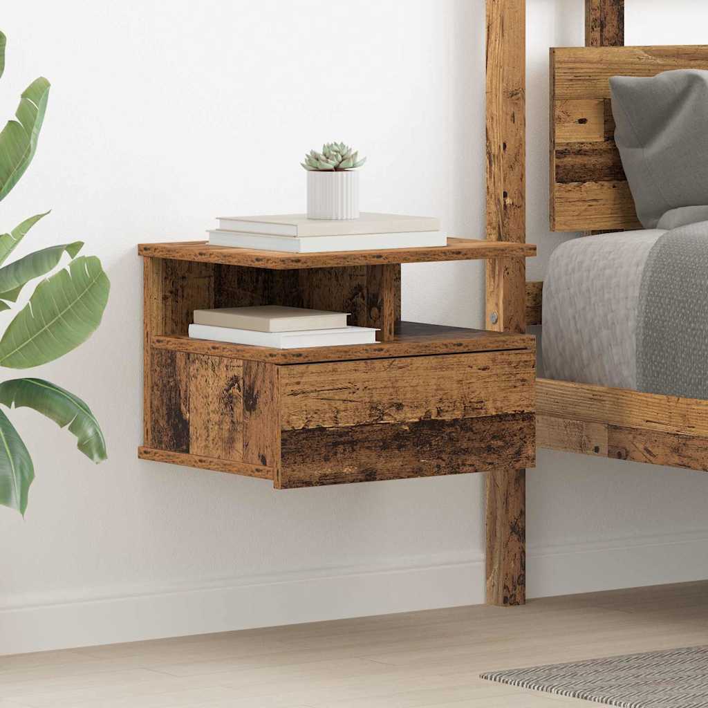 vidaXL Mesita Flotante Madera vieja 40 x 31 x 28 cm