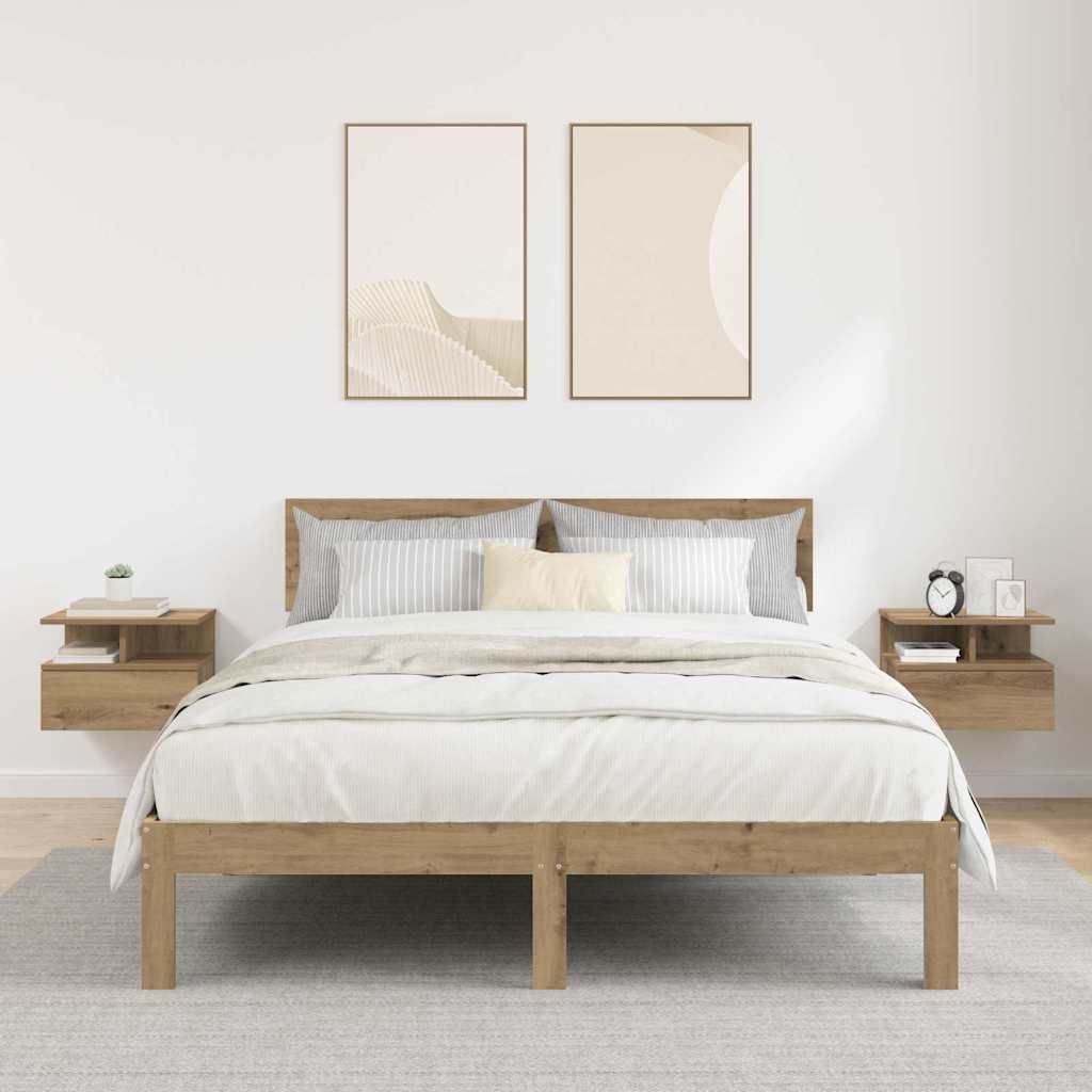 vidaXL Mesita Flotante 2 uds. Roble artisan 40 x 31 x 28 cm