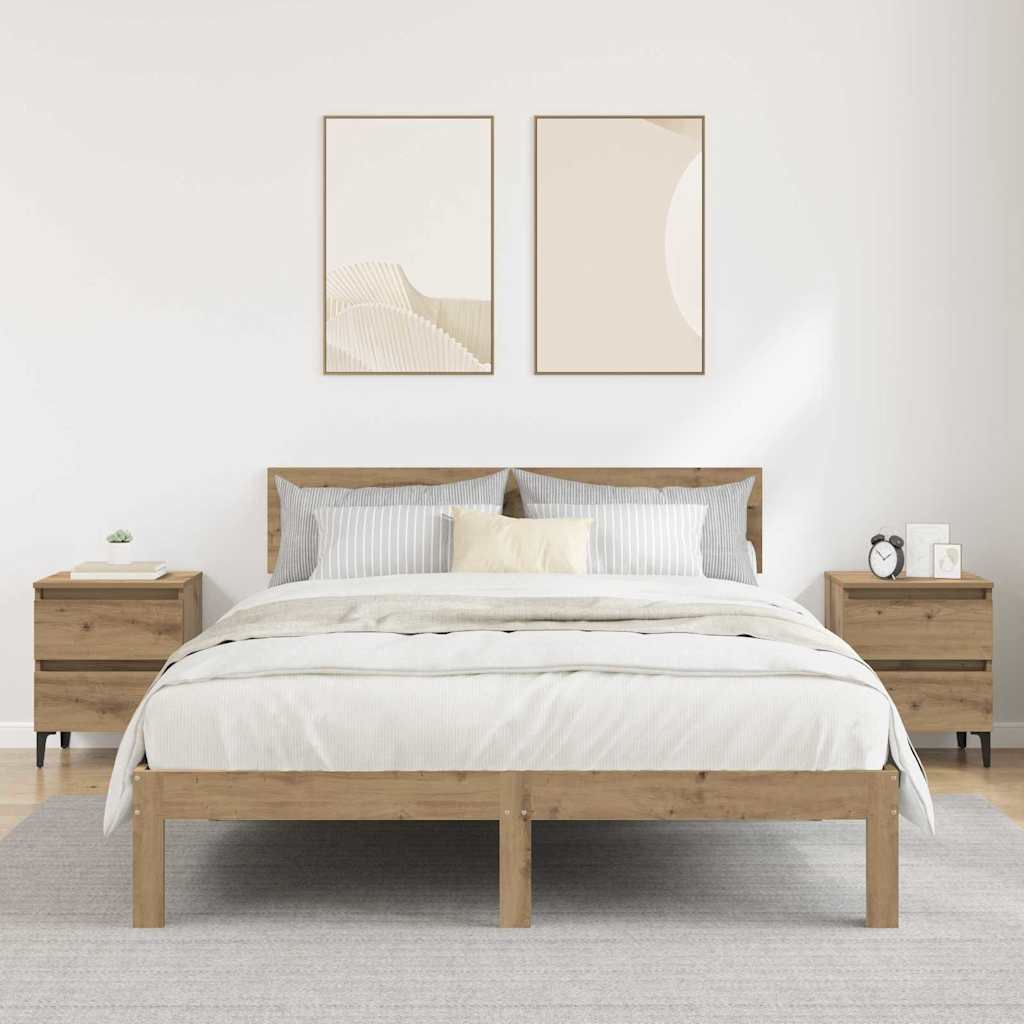 vidaXL Armario de Noche 2 uds. Roble artisan 40 x 35 x 50 cm