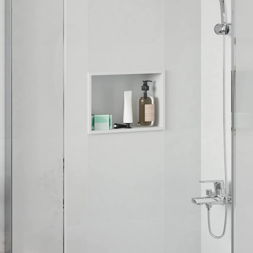 vidaXL Nichos de Ducha Blanco 30 x 20 x 9,5 cm Acero inoxidable