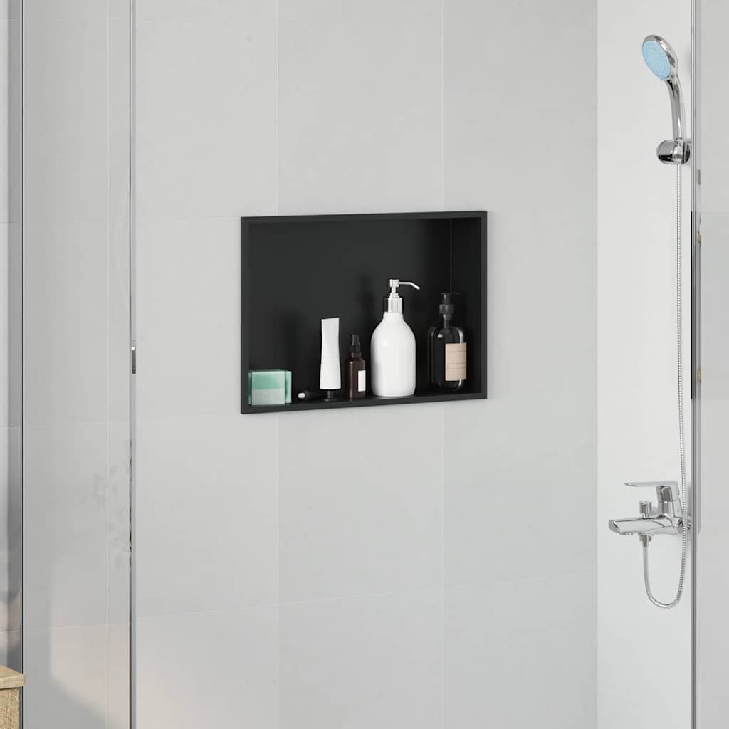 vidaXL Nichos de Ducha Negro 45 x 30 x 9,5 cm Acero inoxidable