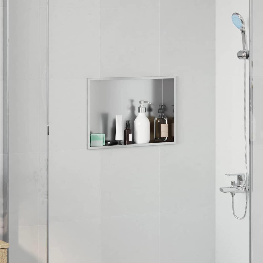 vidaXL Nichos de Ducha Plateado 45 x 30 x 9,5 cm Acero inoxidable