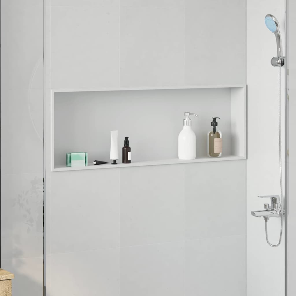 vidaXL Nichos de Ducha Blanco 90 x 30 x 9,5 cm Acero inoxidable