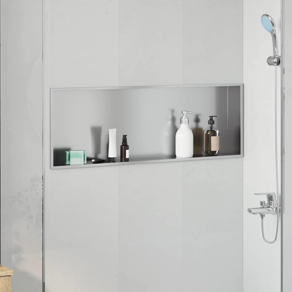 vidaXL Nichos de Ducha Plateado 90 x 30 x 9,5 cm Acero inoxidable