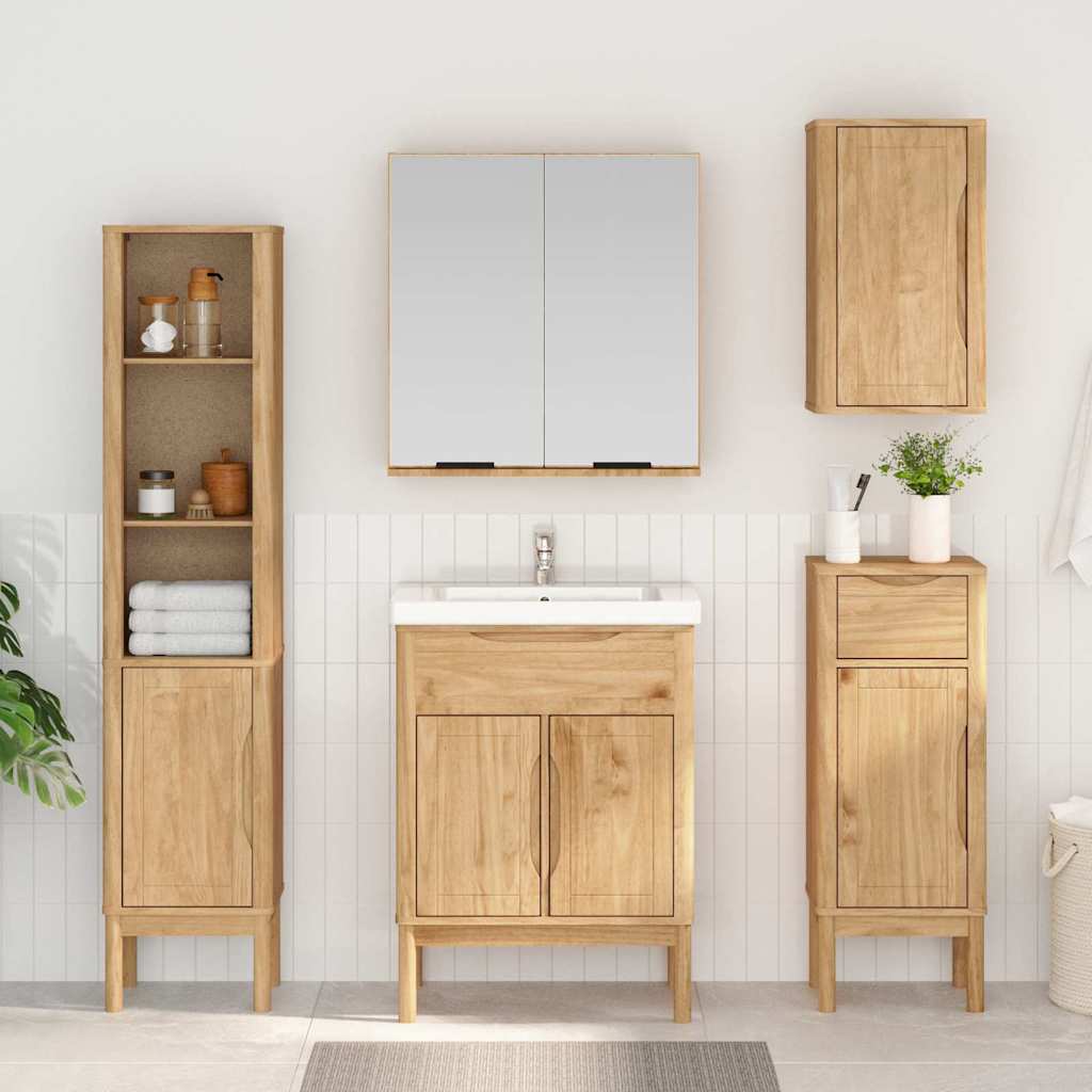 vidaXL Armario de pared para baño FLORO Marrón cera 35 x 30 x 60 cm